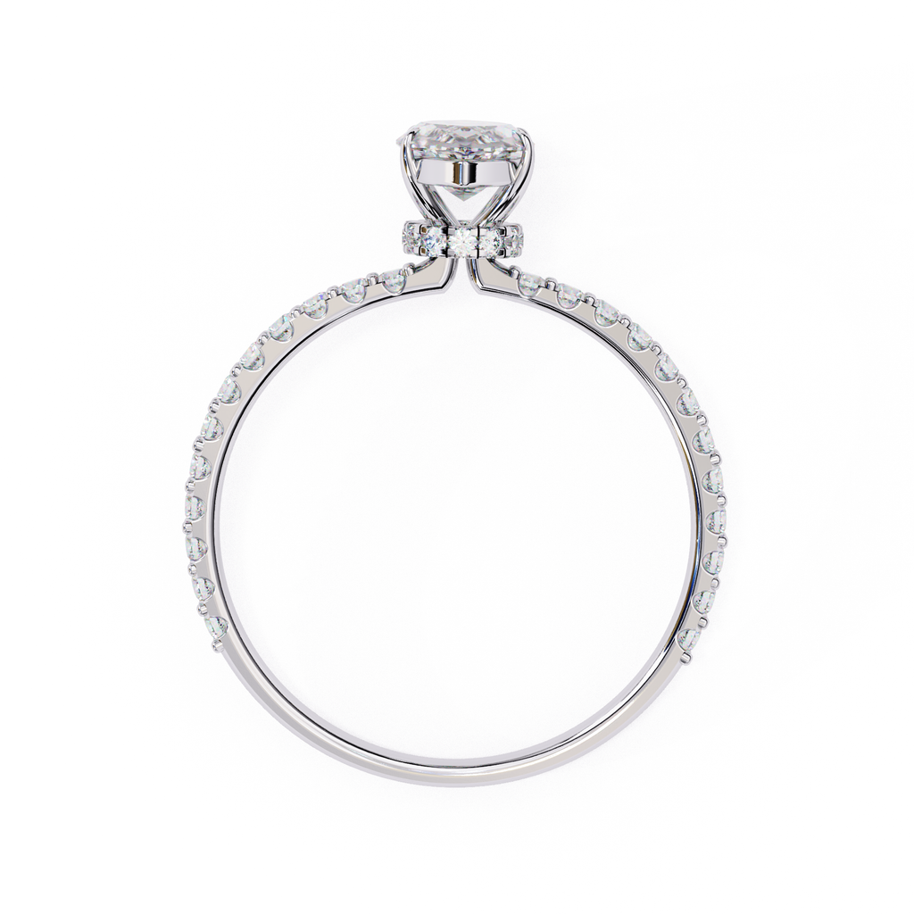 Classic Marquise diamond ring with sparkling pavé shoulders