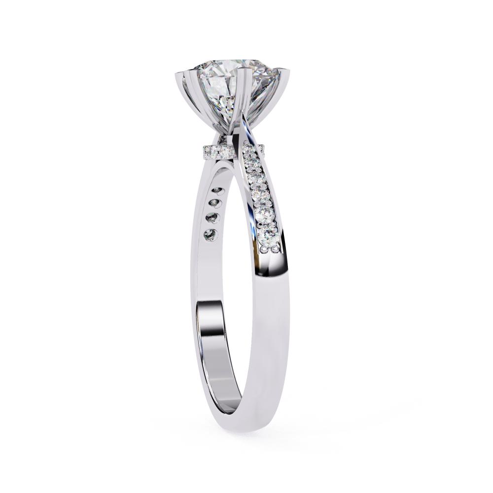 Diamond pavé engagement ring in white gold