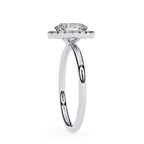 Oval cut diamond halo engagement ring
