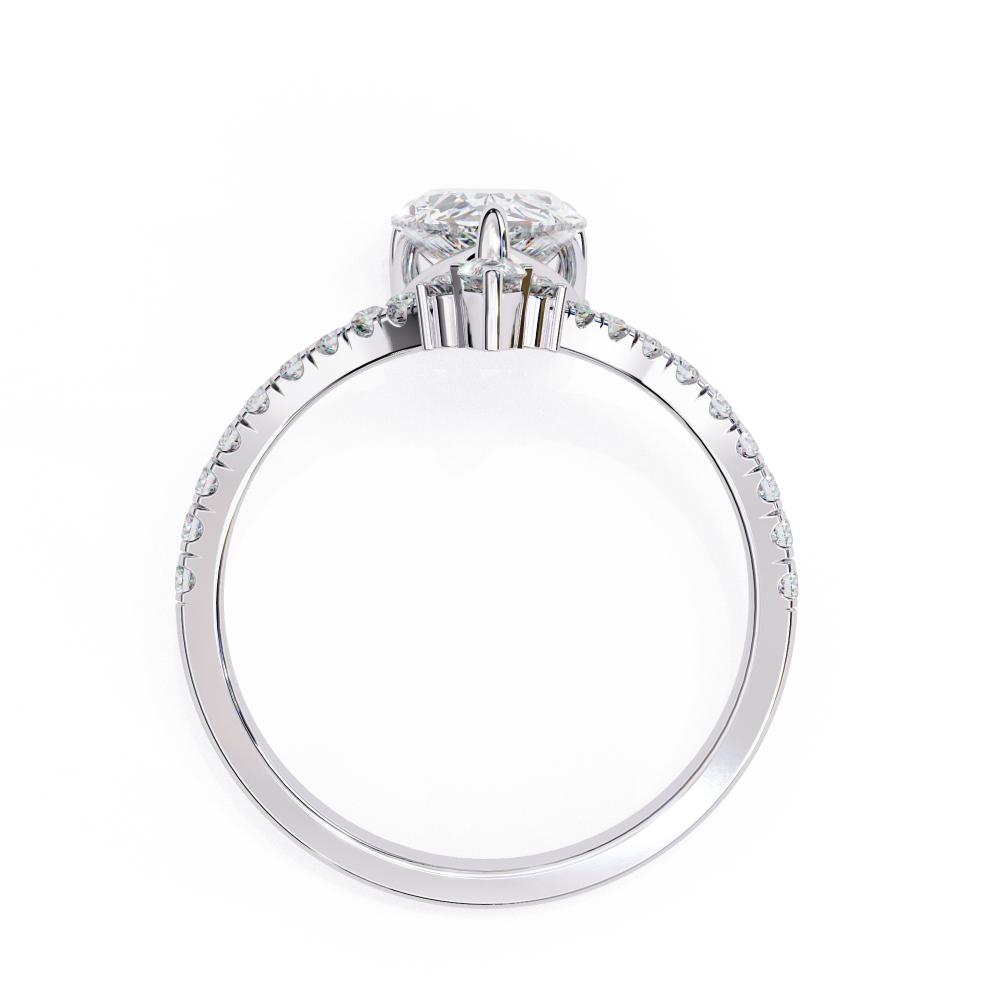 Classic white gold pear shape diamond engagement ring
