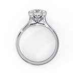 Solitaire diamond ring with Round and polished white gold finish
