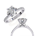 Round shape diamond ring for engagement in Australia