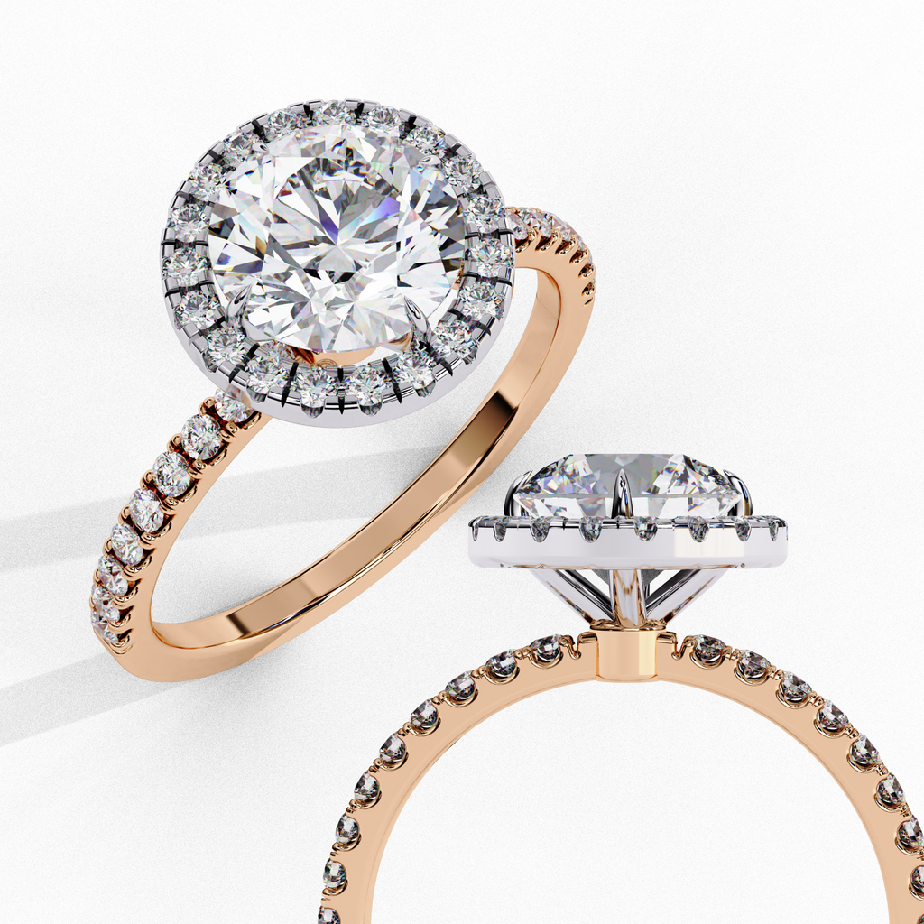 Contemporary round diamond engagement ring