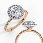 Contemporary round diamond engagement ring