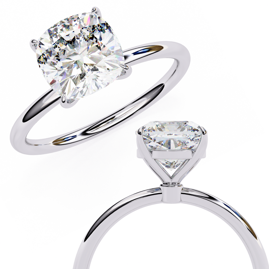 Minimal aesthetic cushion diamond ring for everyday wear