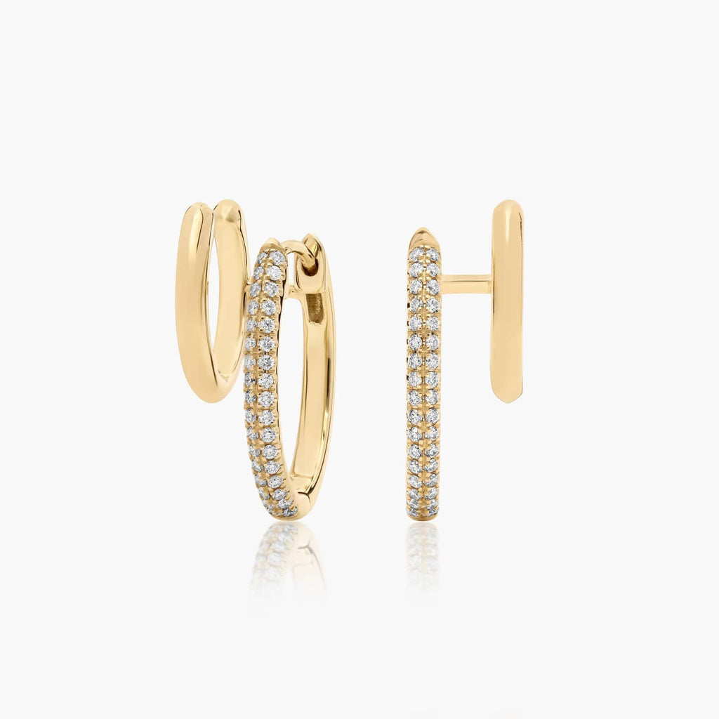 Lab grown diamond huggie hoop earrings