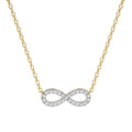 Infinity symbol diamond necklace in gold chain