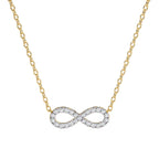 Infinity symbol diamond necklace in gold chain