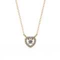 Gold heart-shaped diamond pendant for women