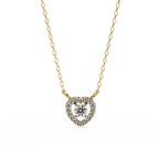Gold heart-shaped diamond pendant for women
