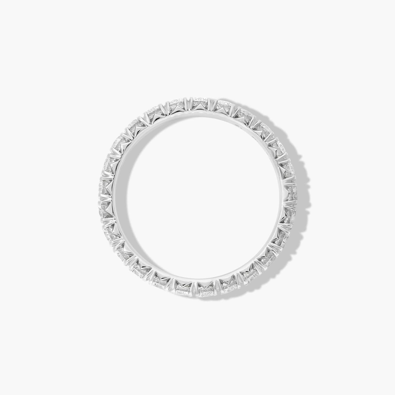 Classic yet modern diamond wedding band with refined pavé setting
