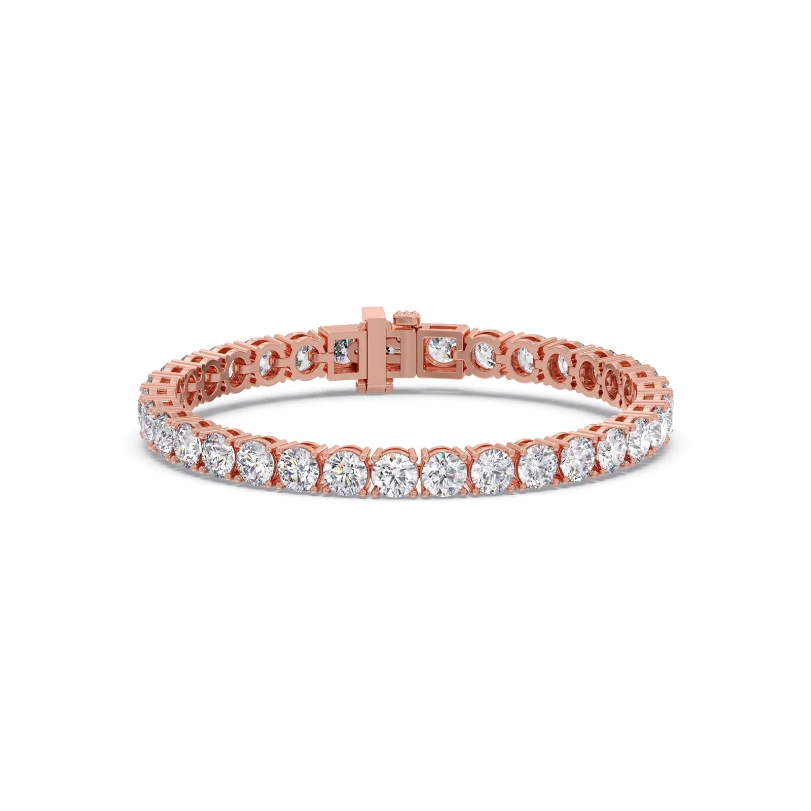 10ct Round Cut Diamond Tennis Bracelet in Gold