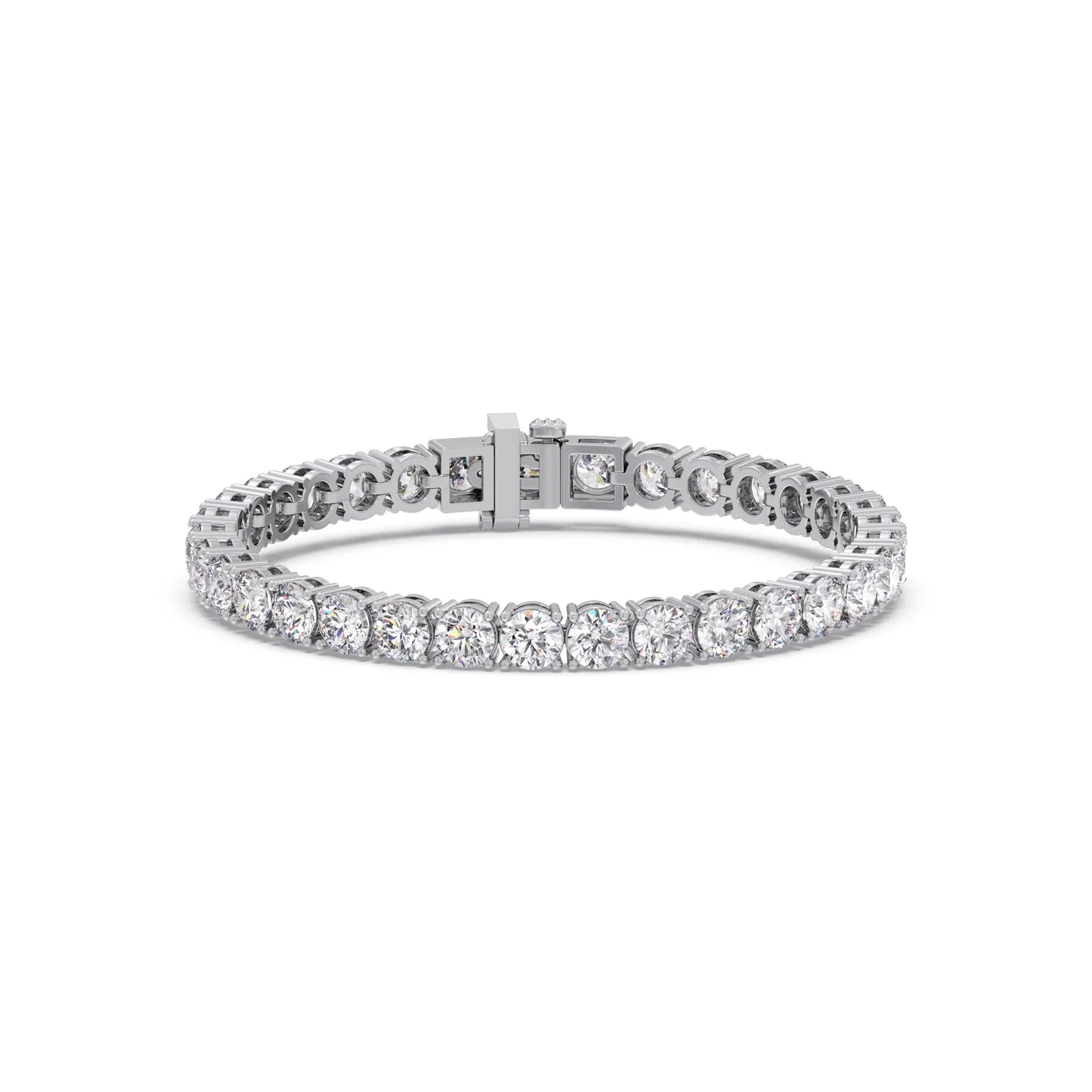 10ct Round Cut Diamond Tennis Bracelet in Gold