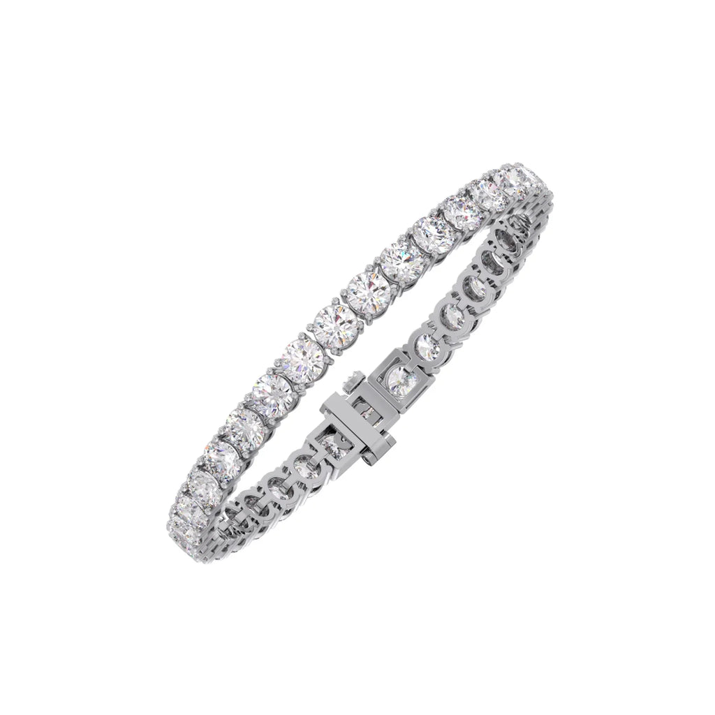 10ct Round Cut Diamond Tennis Bracelet in Gold