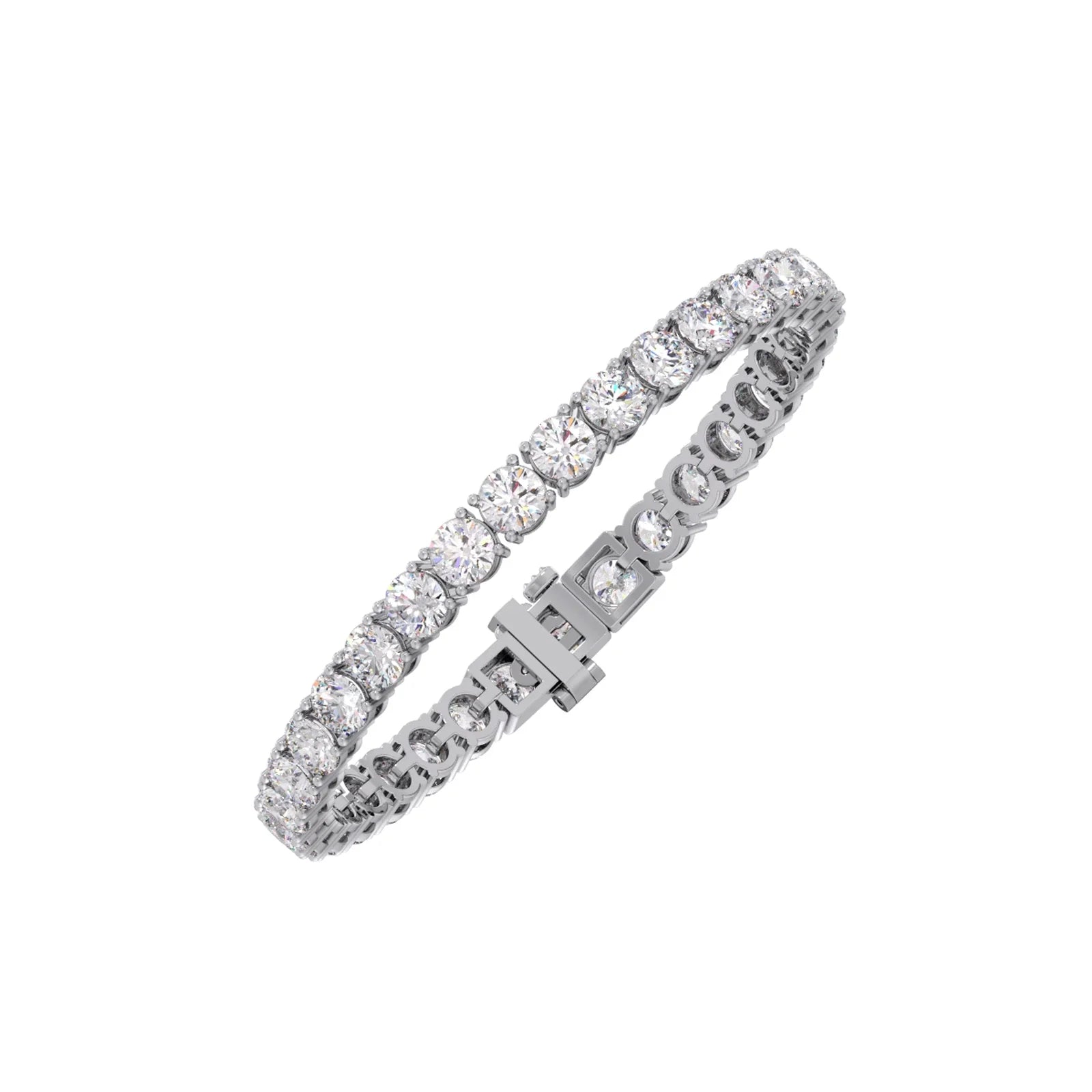 10ct Round Cut Diamond Tennis Bracelet in Gold