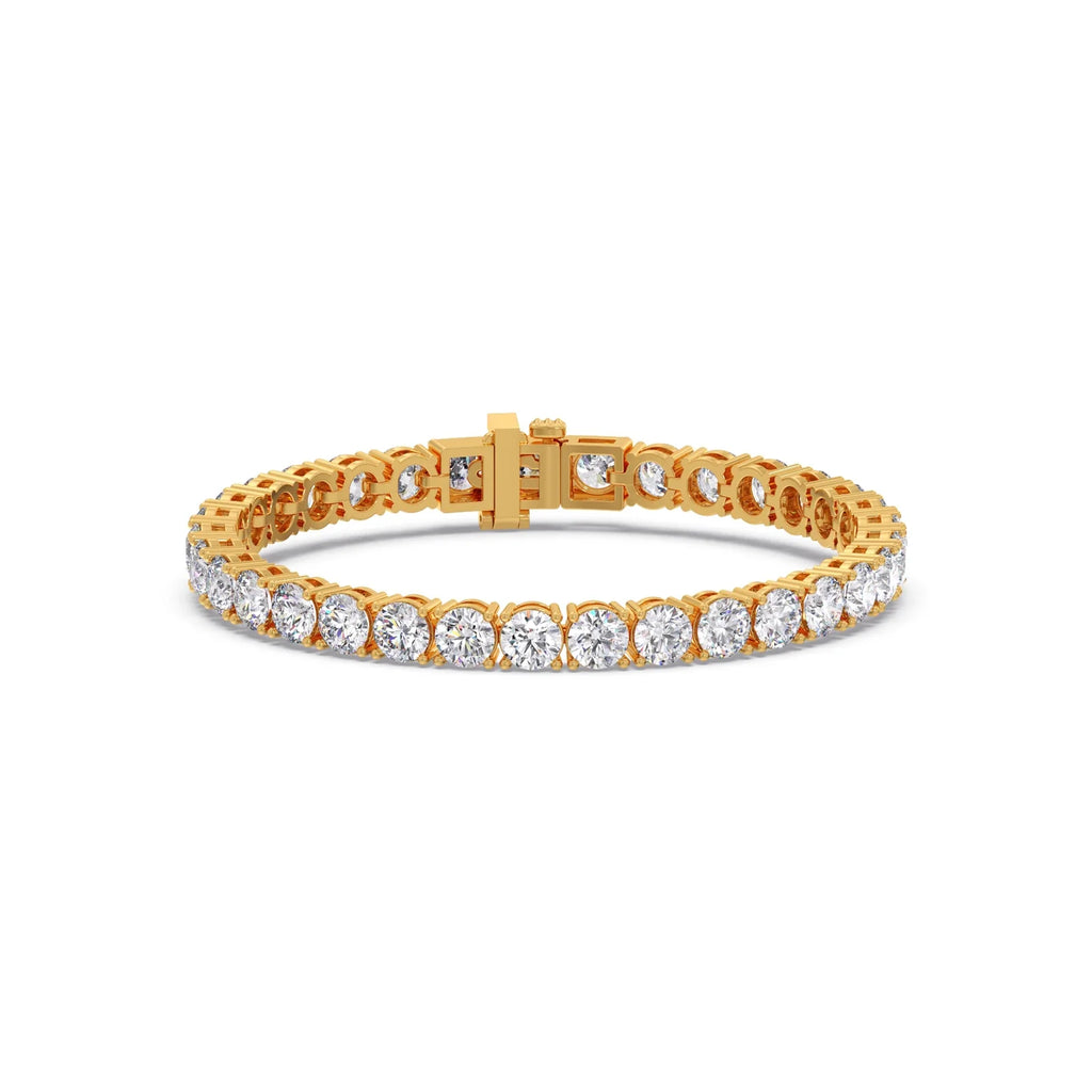 10ct Round Cut Diamond Tennis Bracelet in Gold