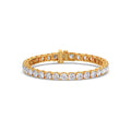 10ct Round Cut Diamond Tennis Bracelet in Gold