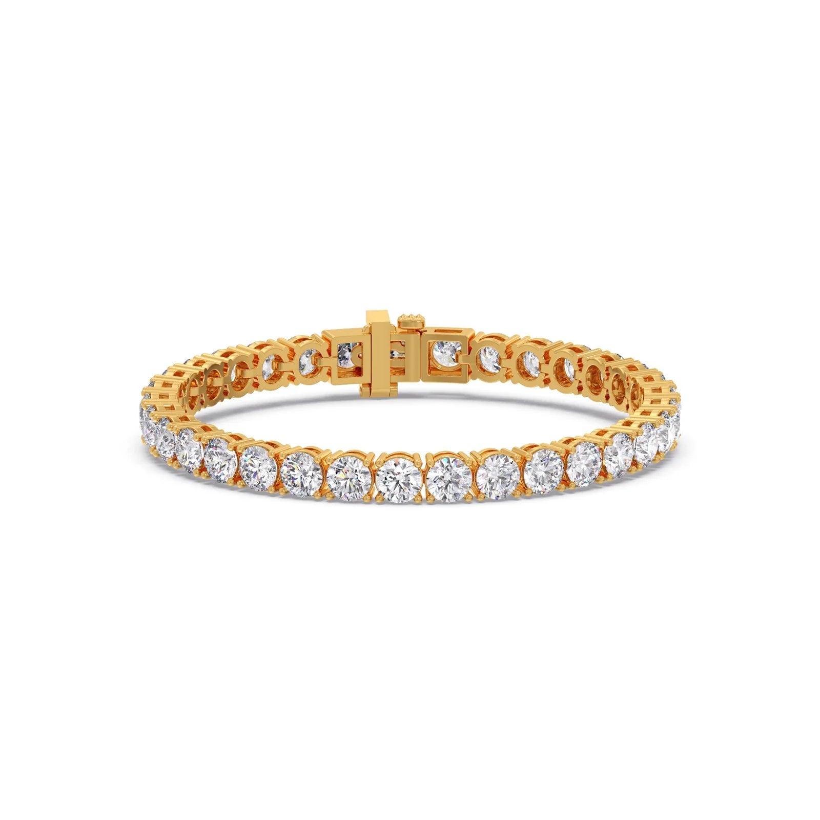 10ct Round Cut Diamond Tennis Bracelet in Gold