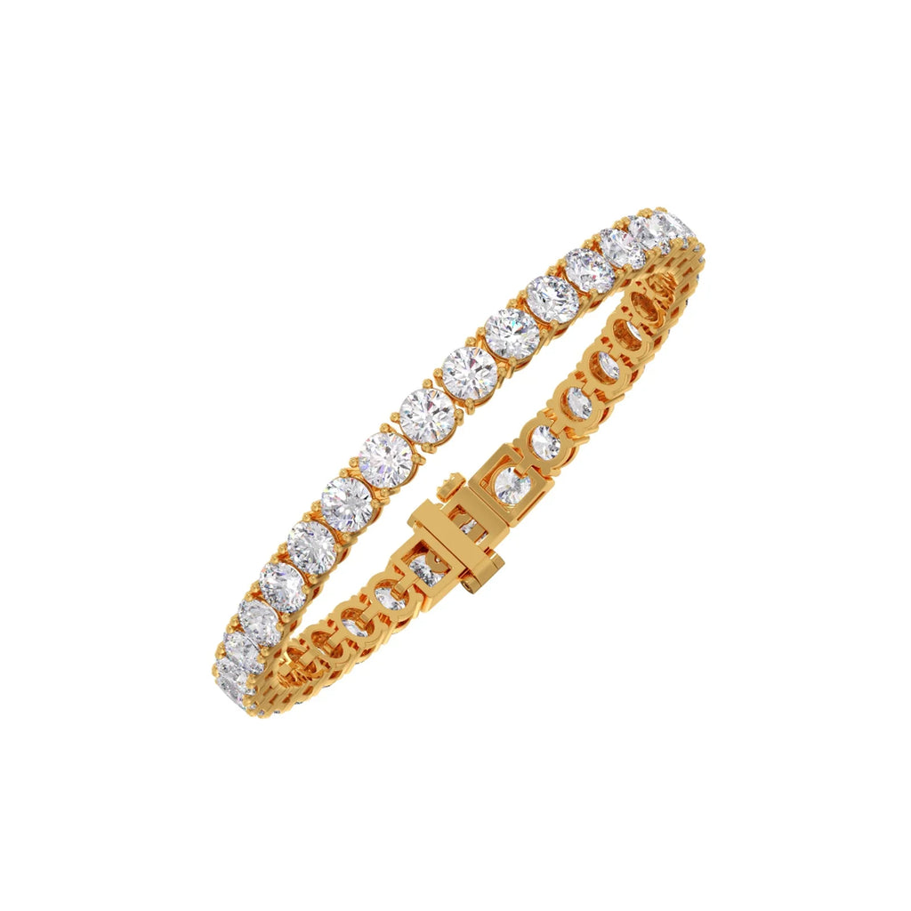 10ct Round Cut Diamond Tennis Bracelet in Gold