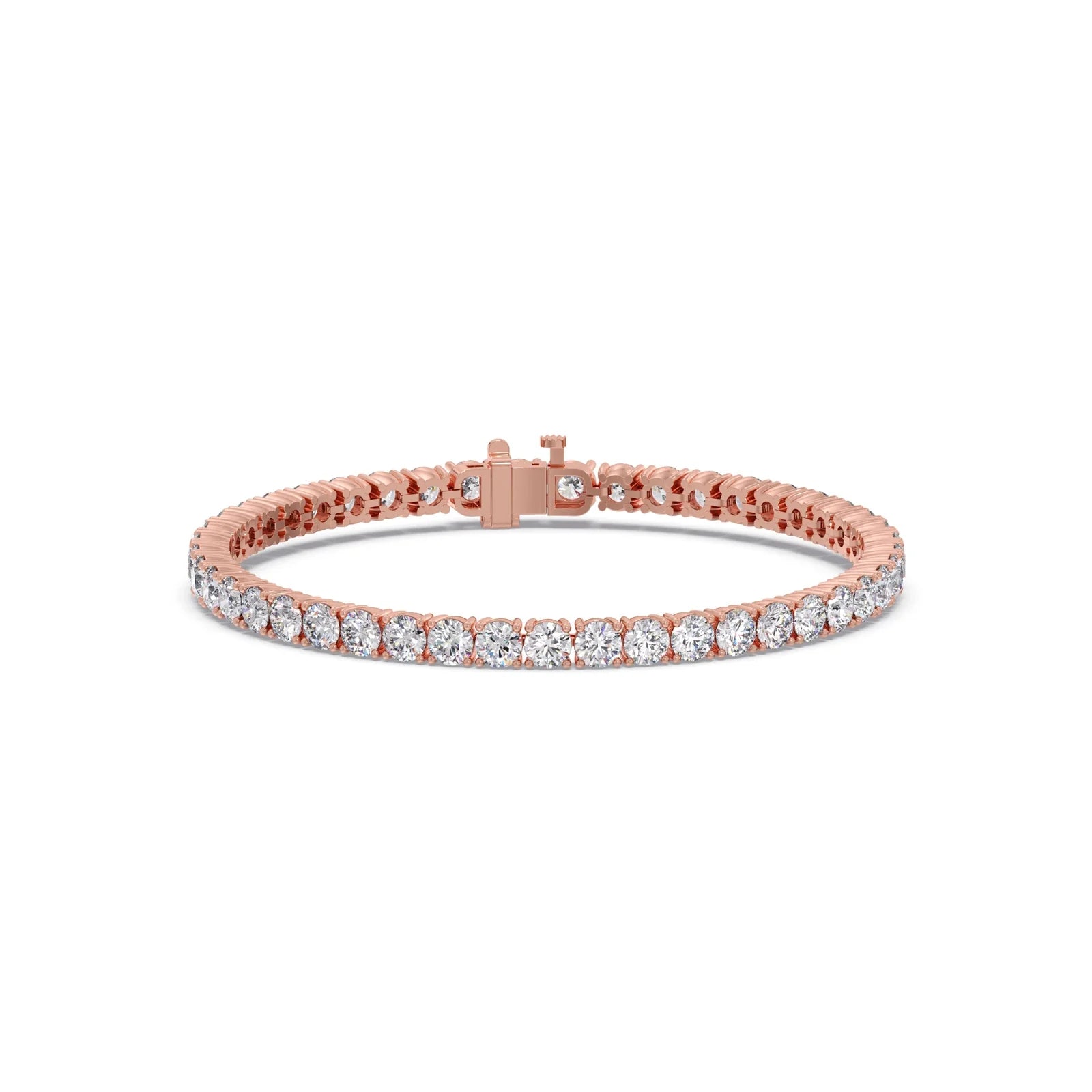 8ct Round Cut Diamond Tennis Bracelet in Gold