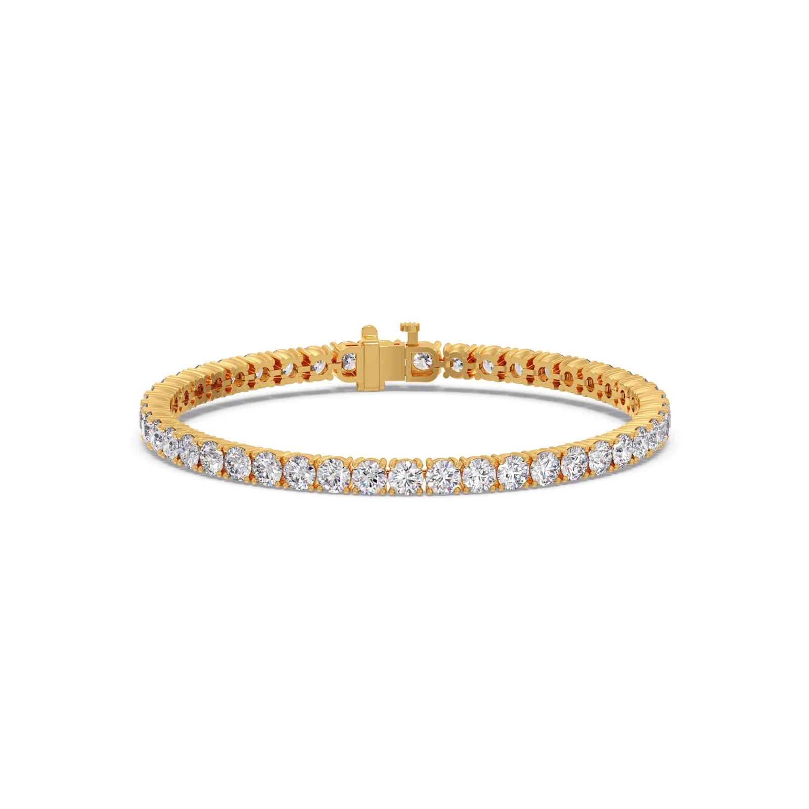 8ct Round Cut Diamond Tennis Bracelet in Gold