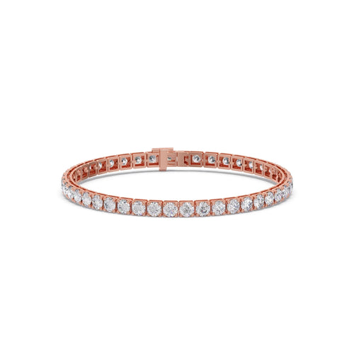 9ct Round Cut Diamond Tennis Bracelet in Gold