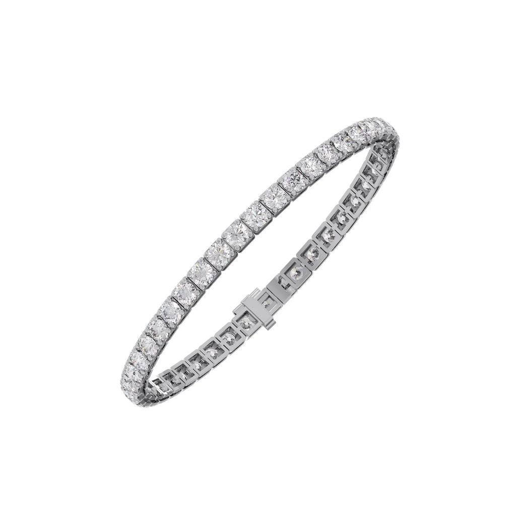 9ct Round Cut Diamond Tennis Bracelet in Gold
