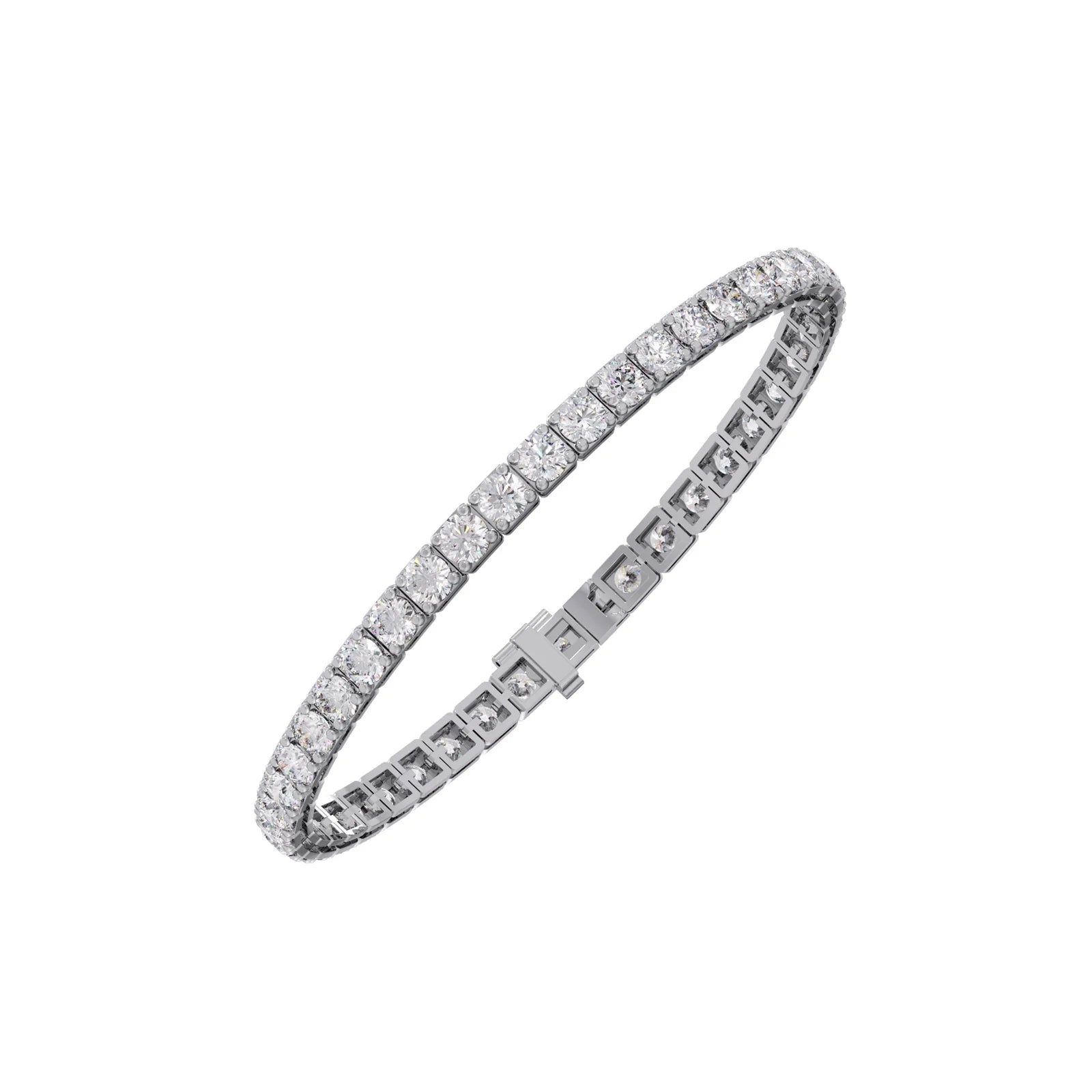 9ct Round Cut Diamond Tennis Bracelet in Gold