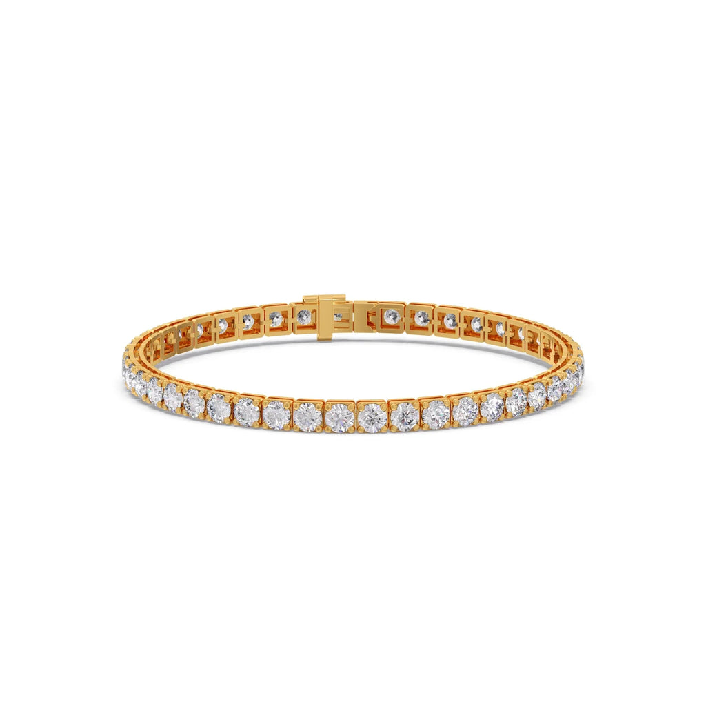 9ct Round Cut Diamond Tennis Bracelet in Gold