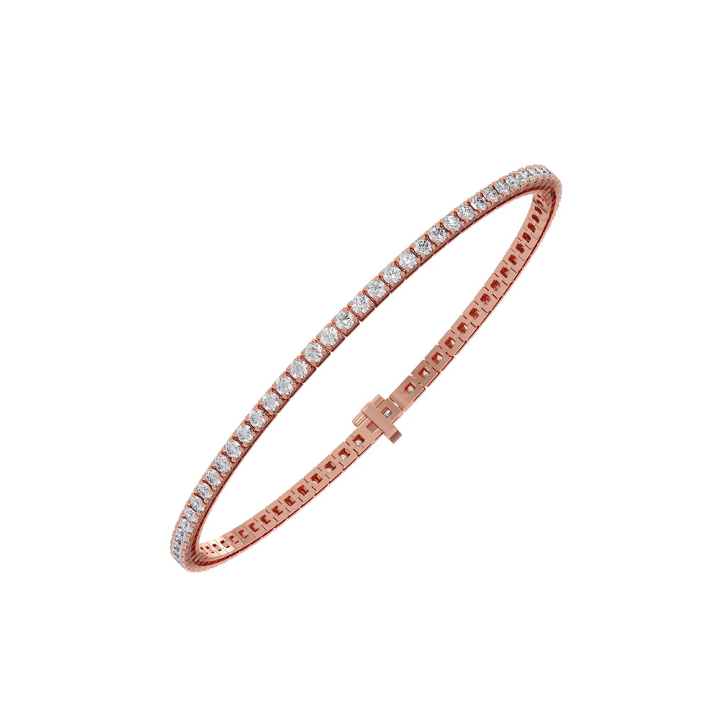 4ct Round Cut Diamond Tennis Bracelet in Gold