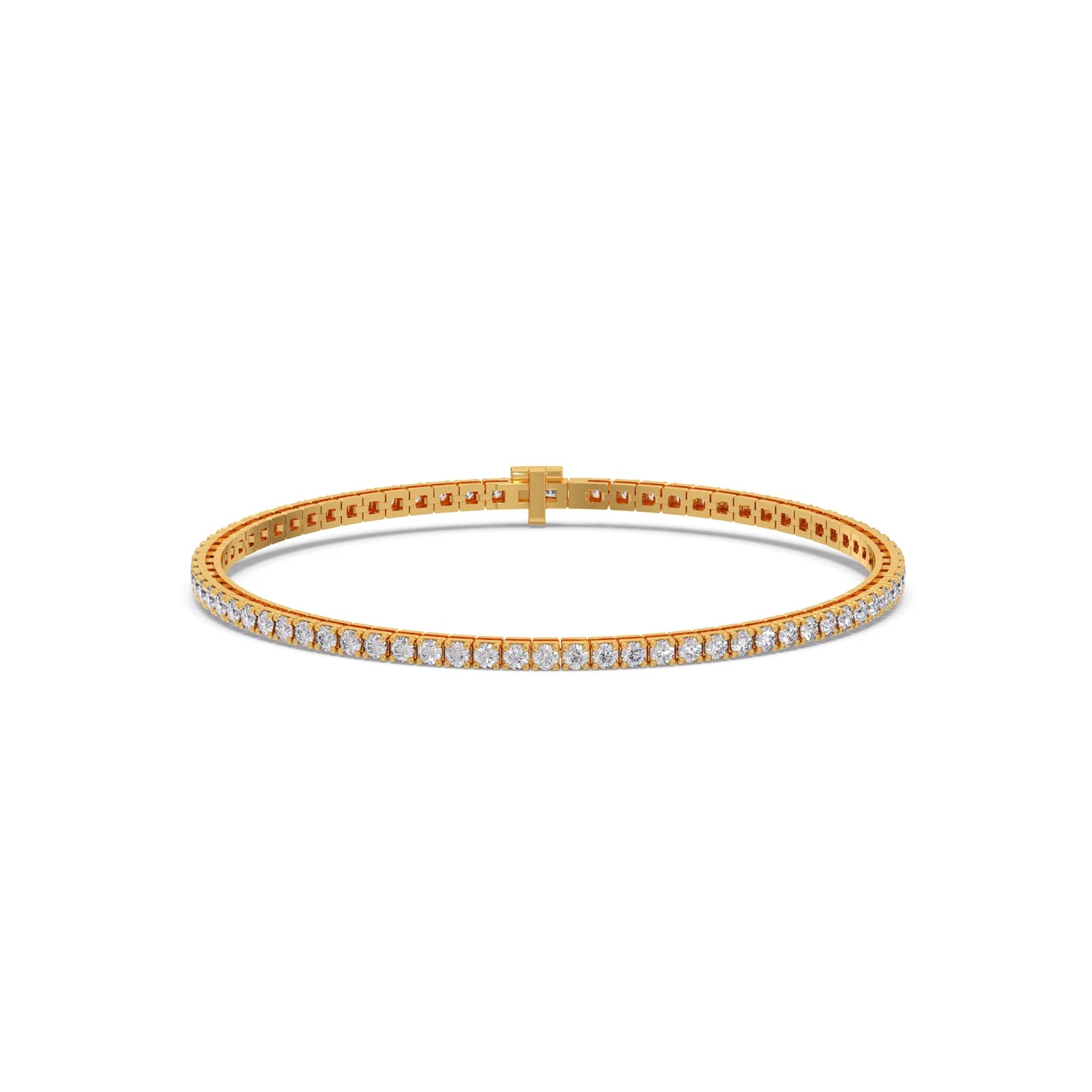 4ct Round Cut Diamond Tennis Bracelet in Gold