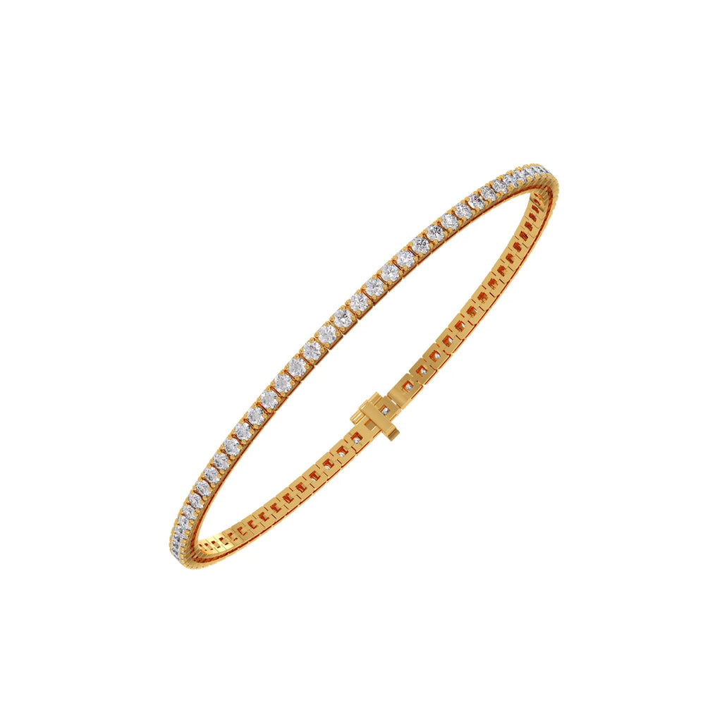 4ct Round Cut Diamond Tennis Bracelet in Gold