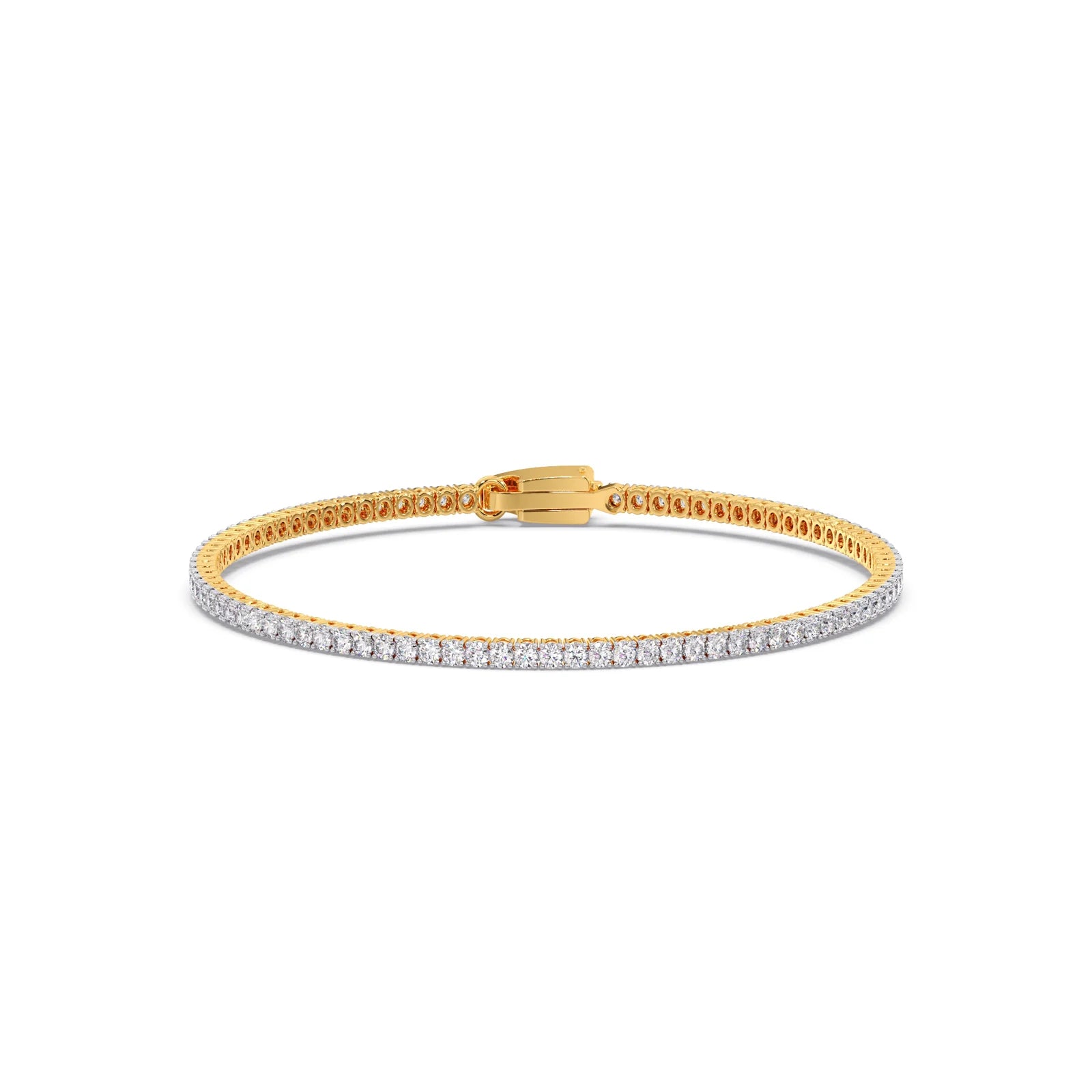 2ct Round Cut Diamond Tennis Bracelet in Gold