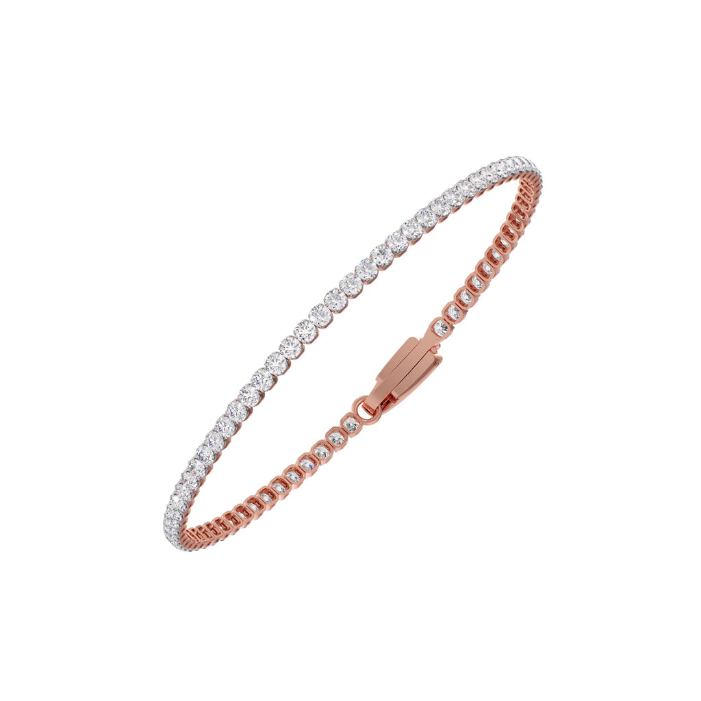 3ct Round Cut Diamond Tennis Bracelet in Gold