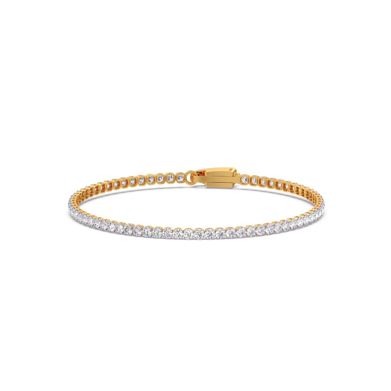 3ct Round Cut Diamond Tennis Bracelet in Gold