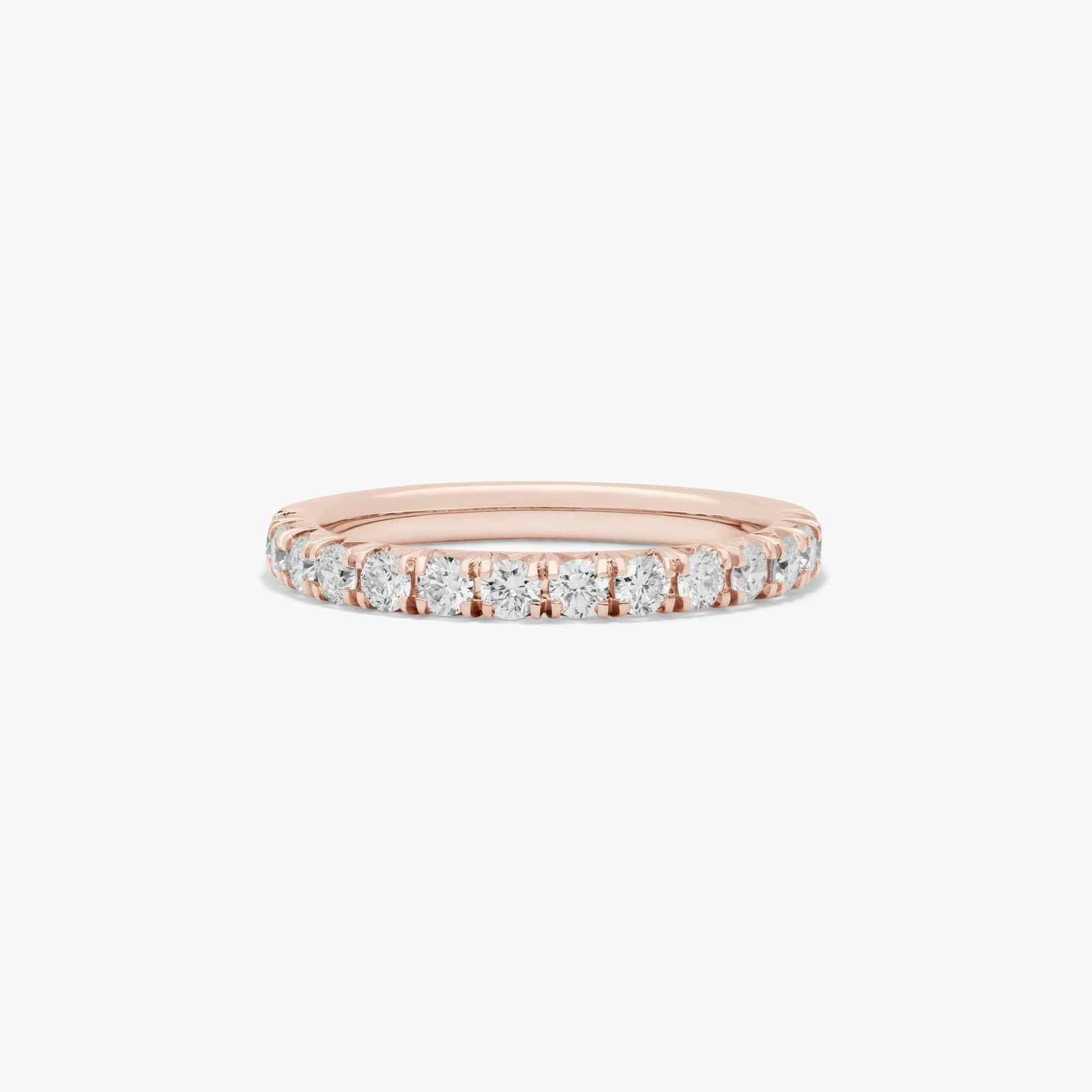 Lab grown pavé diamond anniversary ring in rose gold