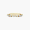 Lab grown pavé diamond anniversary ring in yellow gold