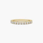 Lab grown pavé diamond anniversary ring in yellow gold