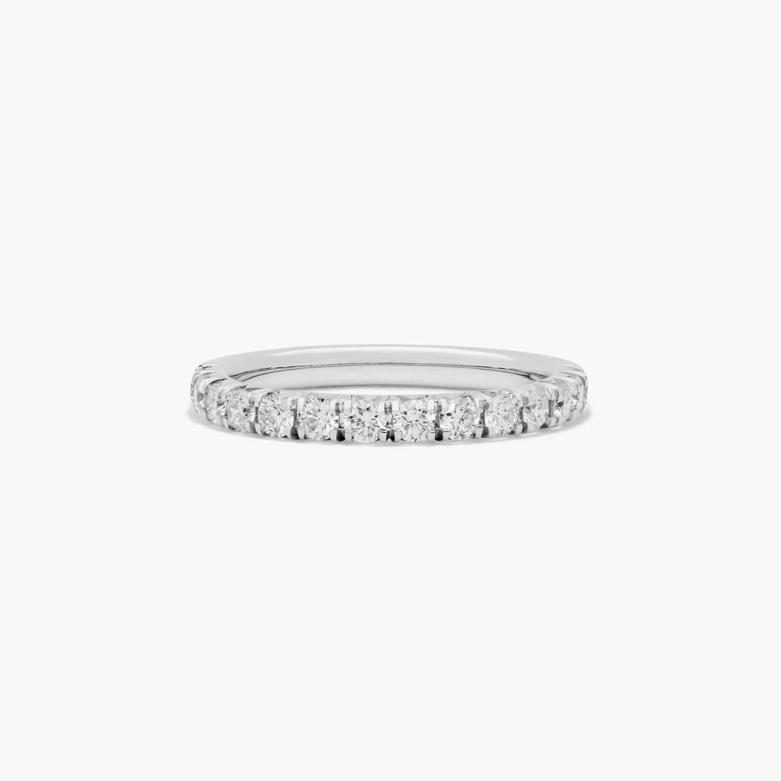 Lab grown pavé diamond anniversary ring in white gold