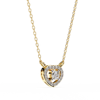 Gold heart design diamond pendant for daily wear