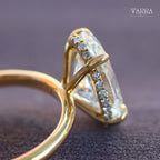Oval Cut Diamond with Hidden Halo Solitaire Ring in Gold