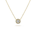 Classic Round halo diamond pendant in gold