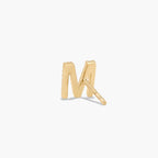 Letter M Initial Diamond Stud Earrings in Gold