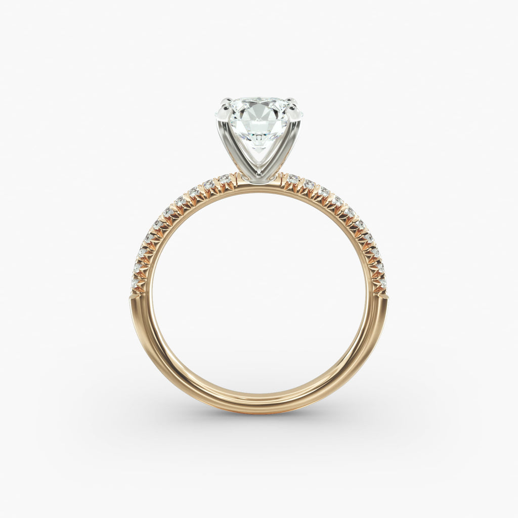 Dainty diamond engagement ring with clean aesthetic design