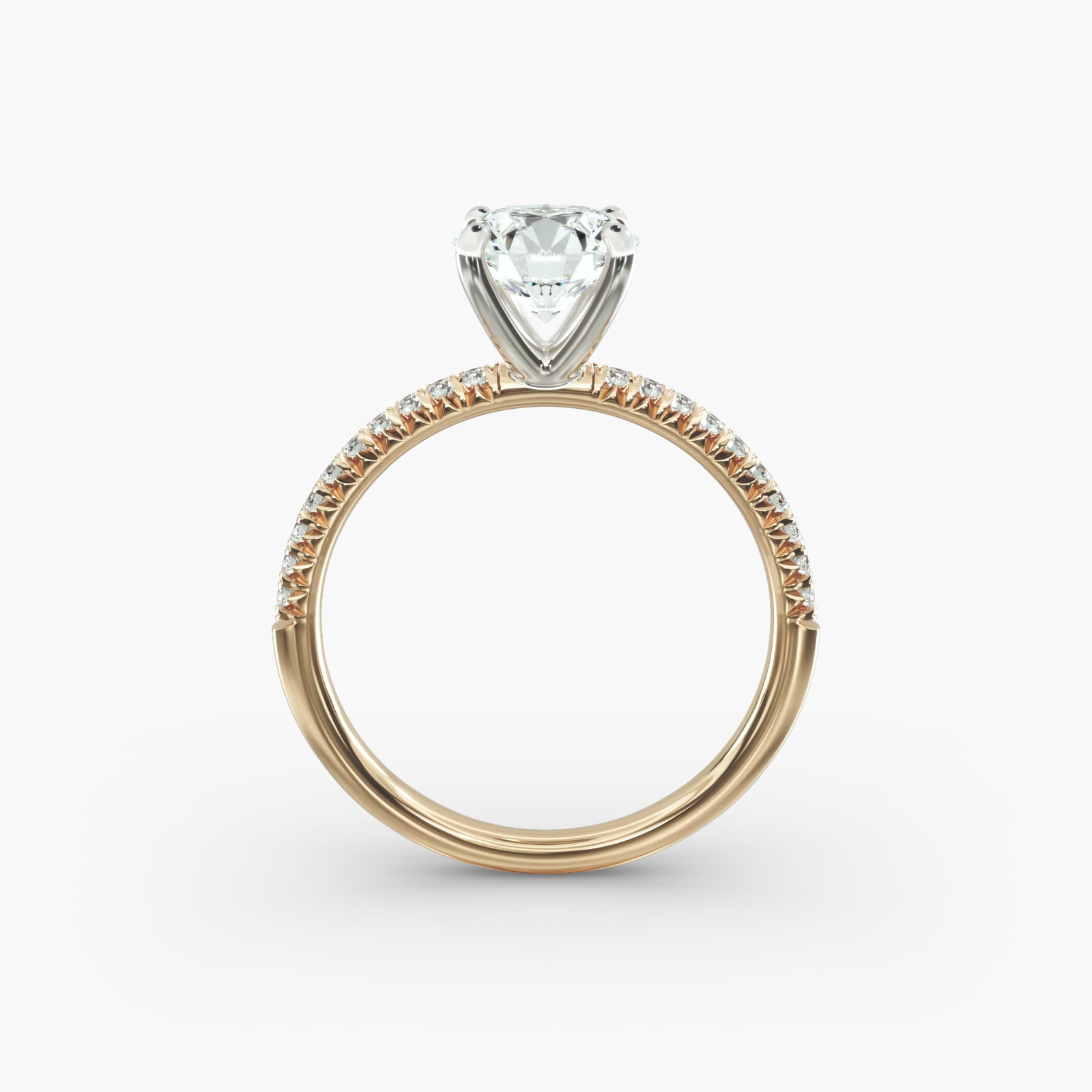 Dainty diamond engagement ring with clean aesthetic design