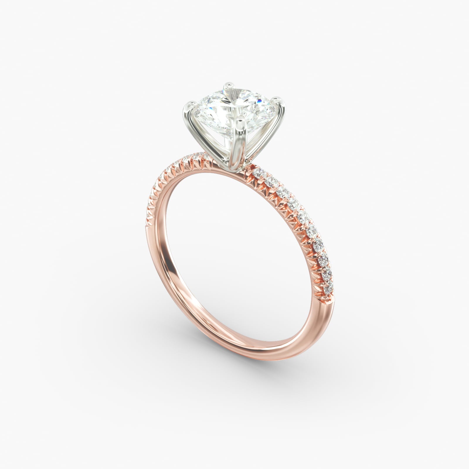Dainty diamond engagement ring with clean aesthetic design