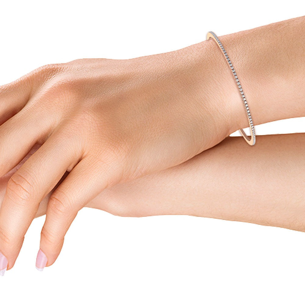 2.5ct Round-Shaped Diamond Tennis Bracelet in Gold