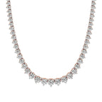 Round Diamond Buttercup Setting Tennis Necklace in Gold