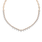 Elegant Round Diamond Drop Tennis Necklace in Gold