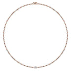 Oval Diamond Single Station Tennis Necklace in Gold